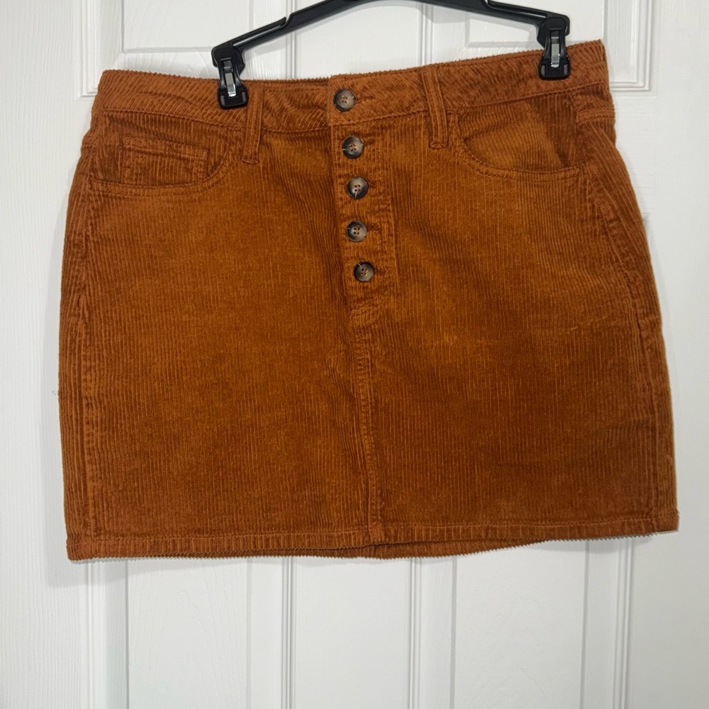 Brown Corduroy Mini Skirt by Cello - Picture 3 of 7